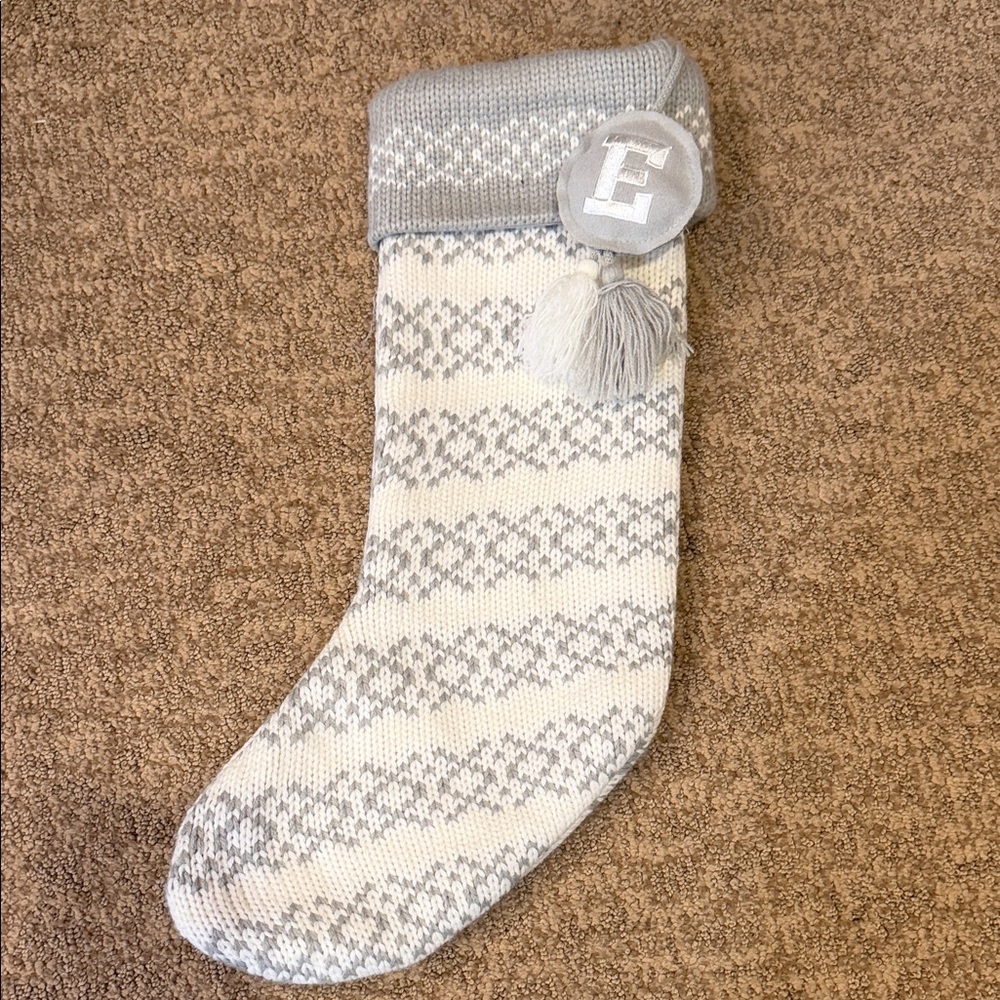 Wondershop Gray and Cream Holiday Stocking